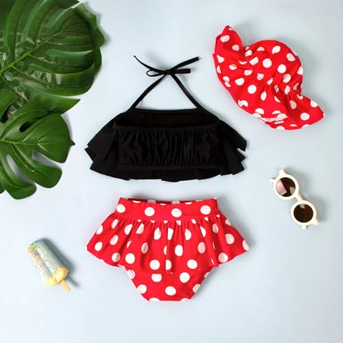 Magic Park 3M-3T Baby Girl Bikini Sets 3 Piece Swimsuit Toddler Girls Bathing Suit with Hat Beach Swimwear2