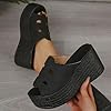 Generisch Women's Sandals, Casual Women's Summer Wedge Peep Toe High Heel Platform Mules Slippers Platform Sandals Espadrilles Wedge Sandals Slides Platform Bow High Heeled Open Toe, black, 7 UK #5