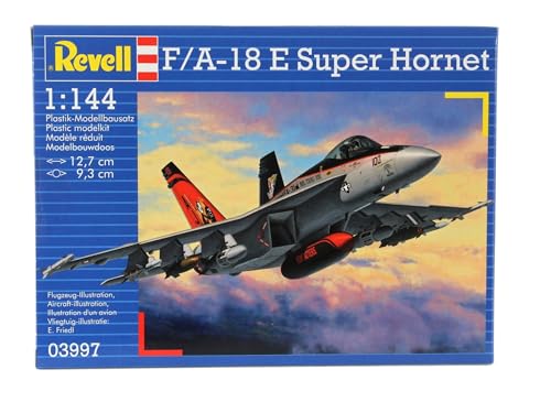Revell 03997 Modellbausatz Flugzeug 1:144 - F/A-18E Super Hornet im Maßstab 1:144, Level 4, originalgetreue Nachbildung mit vielen Details, 3997