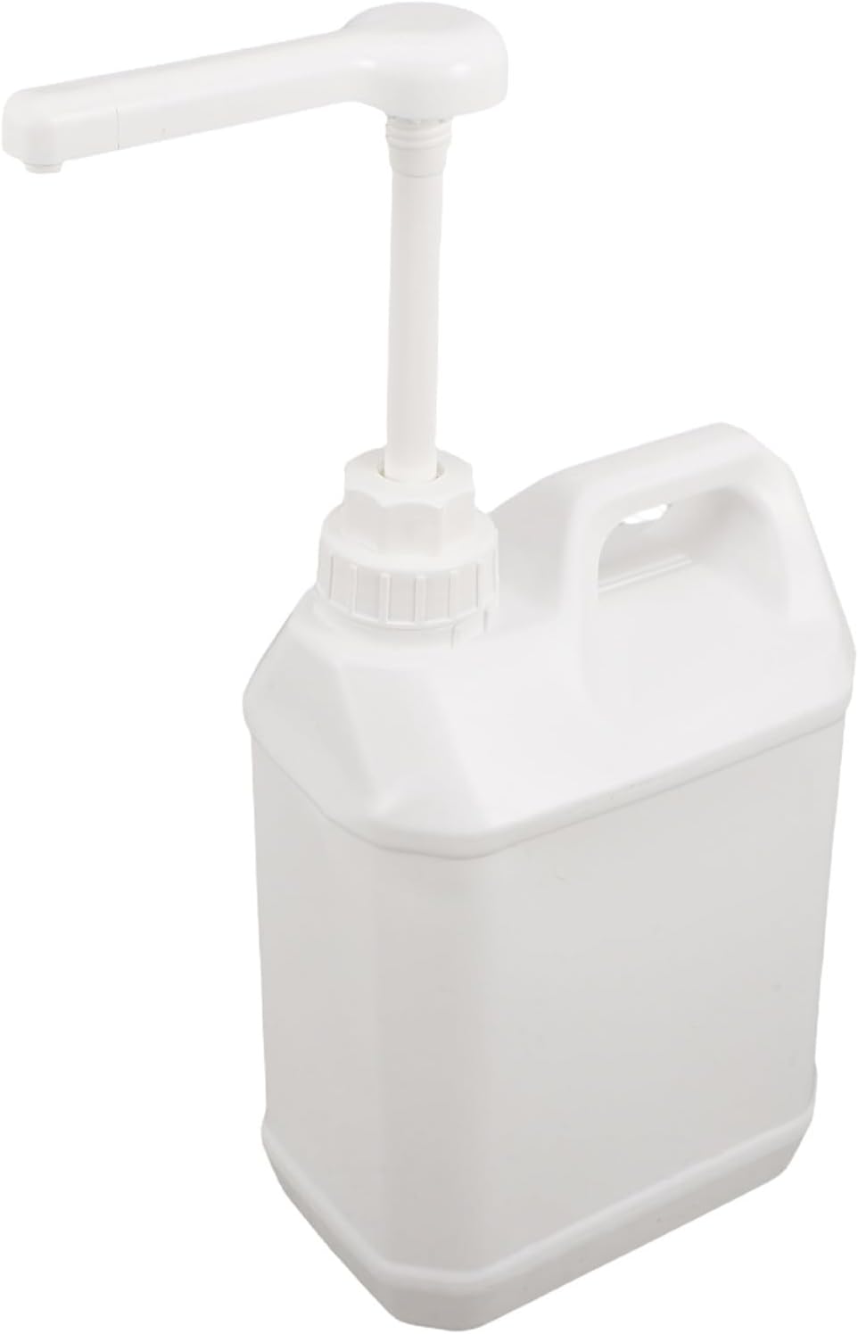 Refillable Plastic Pump Dispenser Bottle White Square Jug