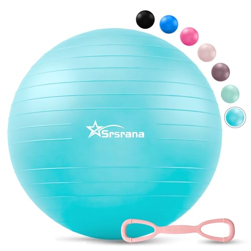 Srsrana Exercise Ball - Anti-Burst Yoga Ball for Pilates, Pregnancy & Core Stability - Ergonomic Office Desk Ball Chair & Physical Therapy Equipment, Quick Pump Included by Srsrana - Used condition - US$19.78