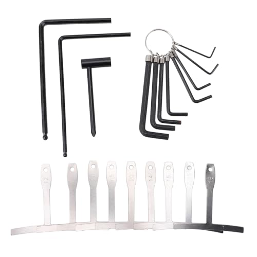 Juego de 20 Llaves para Guitarra Profesional,9 Llaves en T, 8 Hexagonales, Calibrador de Trastes y...