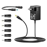 Basicvolt Universal AC Adapter 9V 2A Power Supply Center Positive with Reverse Polarity Cable & 6 Interchangeable Tips DC 9V Power Cord 9 Volt 1.8A 1.5A 1A Charger for Router Speaker DVD Player Pedals