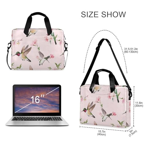 Funda para portátil con asa y correa 15.6 pulgadas rosa miniatura 5