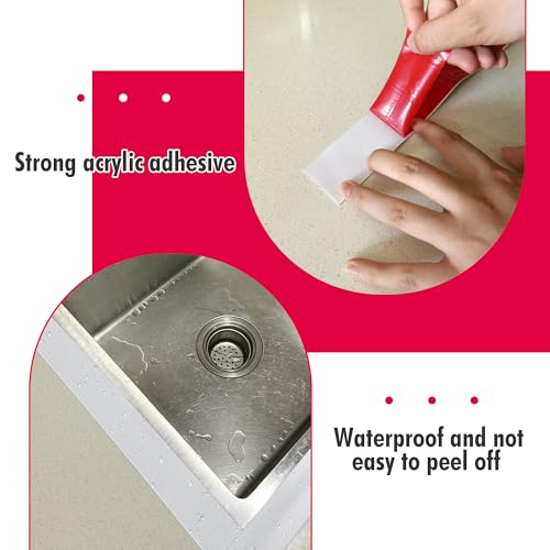 Image of Waterproof Caulk Tape, Self-Adhesive for Toilet, Tub, Kitchen, Corners,Bath