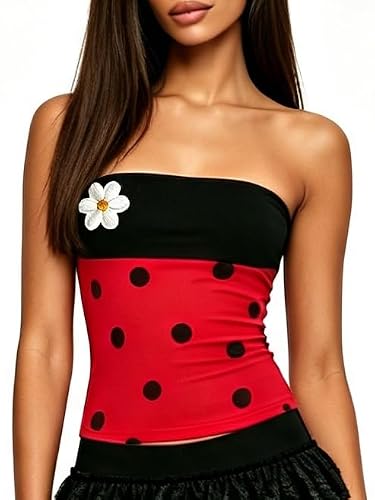 UAURORAO Women Cute Bee Ladybug Shirt Spaghetti Strap Halloween Costume