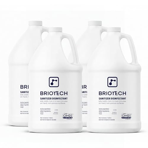 BRIOTECH Sanitizer Disinfectant Hypochlorous 1 gal refill (4 pack)