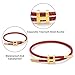 Nayubo Simple Titanium Rope Steel Wire Bracelet with Adjustable Design Polished H Shape Clasp Bracelet Outdoor Casual Minimalist Fashion Gift for Women Men (Red)