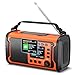 27000mAh DAB+/FM Notfallradio mit Powerbank – Tragbares Solar- & Kurbelradio mit Bluetooth 5.3, SOS, Taschenlampe & Leselicht für Camping & Stromausfall（Orange）