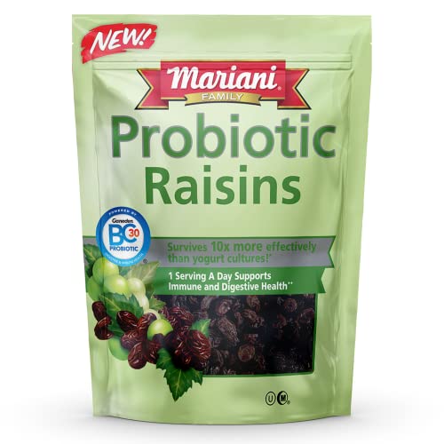 Mariani | Probiotic Raisins with GanedenBC30 Probiotic Cultures | Healthy Snacks for Kids & Adults | Vegan Snacks | Gluten Free Snacks | 6 Ounces (Pack of 1)