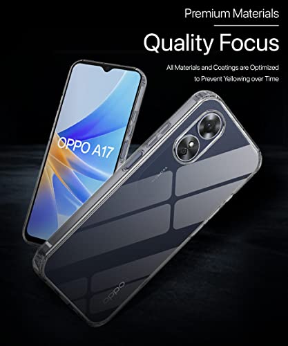 Image of WOW IMAGINE Crystal Clear Transparent Back Case Cover for Oppo A17 | Full Device & Camera Protection Shockproof TPU | Flexible Silicone Back Cover Case - Transparent