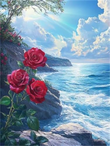 Peinture Numéro Adulte Rose Marine pour créer une décoration murale de salon