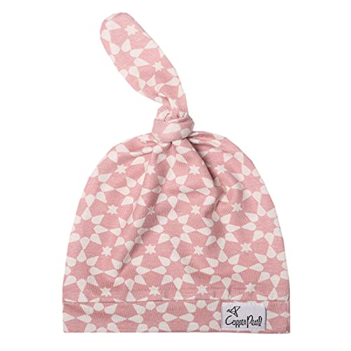 Copper Pearl Baby Beanie Hat Top Knot Stretchy Soft Star #TOP16