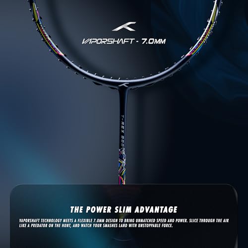 Image of Hundred T-Rex Unstrung Badminton Racket with Full Cover | 84 Grams | Maximum Tension ≤32 lbs