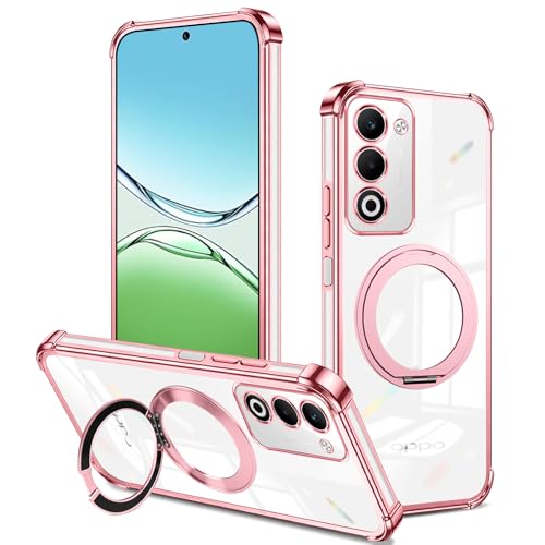 For OPPO A5 5G �Ή� �P�[�X �N���A �����O�t�� 360°��]�X�^���h�K�p �y��TPU �I�b�|A5 5G �J�o�[ �����O �}�O�l�b�g���� �K�p OPG06 / CPH2751�X�}�z�P�[�X �c�����p�x �Ή��ԍڃz���_�[�X�g���b�v���t�� �}�b�g��