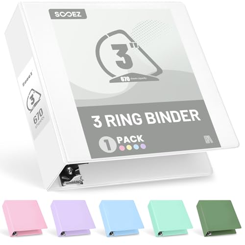 Classeur à 3 anneaux anti-déchirure grand volume 7,6 cm Sooez BinderX solide