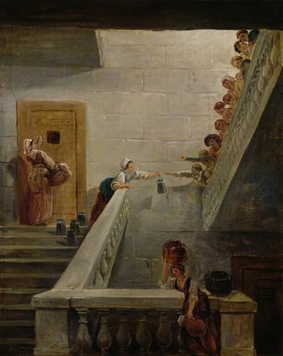 Impression sur toile Hubert Robert St Lazare art moderne haute définition