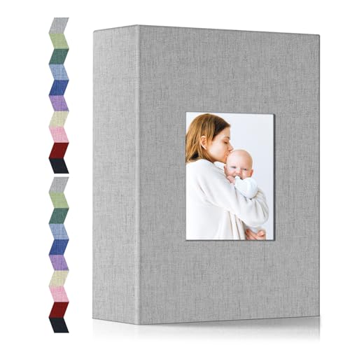 popotop Photo Album 4x6-200 Photos Photo Books with 200 Horizontal Pockets,Linen Cover Albums for Family Wedding Anniversary Baby Vacation Pictures