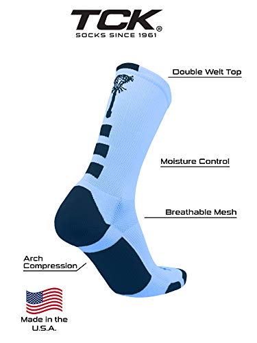 Image of TCK Lacrosse Socks Midline Lacrosse Stick Logo Crew Socks Men Boys Girls Women