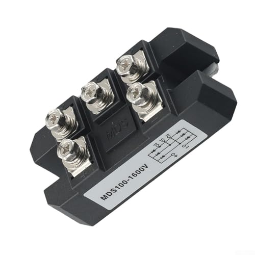 1600V 100A Three Phase Bridge Rectifier Diode Module for AC to DC Conversion, Full Wave Power Rectifier MDS-100A for Industrial Motor Drive and Inverter Input