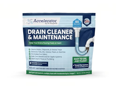 Drain Cleaner & Maintenance - Keeps Drains Pipes & Grease Traps Clean and Flowing Smoothly - Eliminates Odors - Non-Toxic & Pesticide-Free - Septic-Friendly - Made in USA