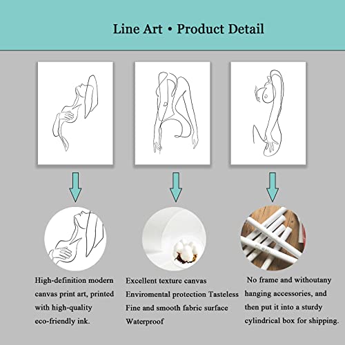 Line Art Minimalistic Women Body Line Wall Art Woman Body Minimal Drawing Line Drawing Woman Canvas Print Poster Black And White Line Art Decor Painting For Living Room Bedroom Decor #TOP5