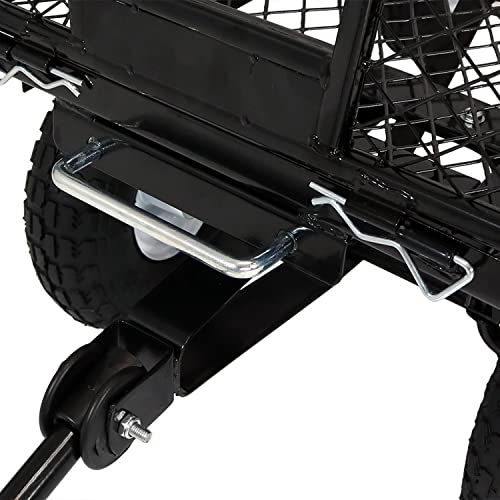 Sunnydaze Utility Steel Dump Garden Cart, Outdoor Lawn Wagon With Removable Sides, Heavy-Duty 400 Pound Capacity, Black #TOP4