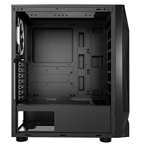 THE ROCK EVO - Case PC Gaming Middle Tower ATX, 1 Ventole da 12 cm ARGB in dotazione, 2xUSB3.2 - frontale ABS e mesh, pannello laterale in vetro temperato, nero - Case PC - Immagine 3