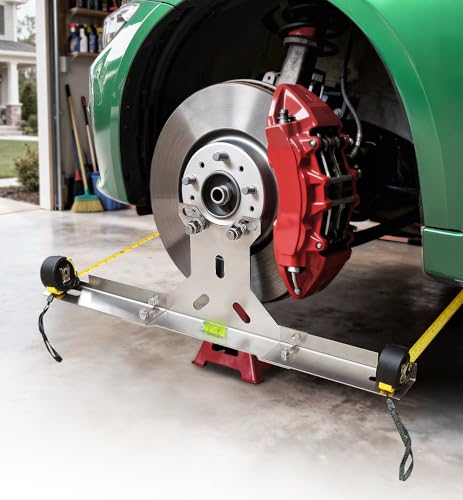 Toplamper Wheel Toe Alignment Tool Kit for at Home DIY Garage Use, Stainless Steel Toe Plates with Dual Tape Measures, Quick Front-End Toe Check for Automotive Cars Trucks SUVs (Patent Design)