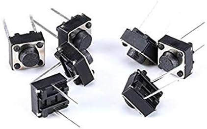 DAOKI 100Pcs Tact Button Switch 2 Pin DIP 6x6x5mm PCB Momentary Tactile Tact Push Button Switch