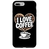 I Love Coffee ハートビーンズデザイン スマホケース iPhone 7 Plus/8 Plus 用
