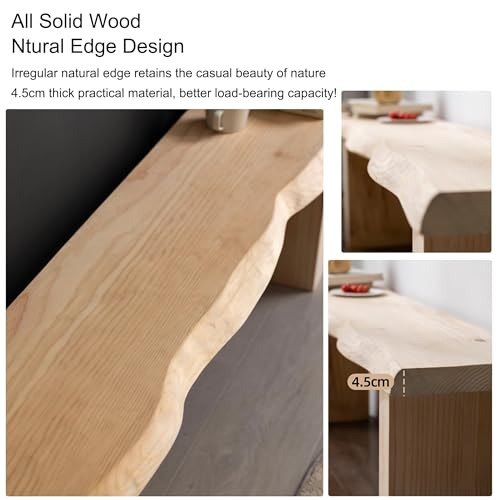Banco de comedor de madera estable y resistente para el final de la cama 4