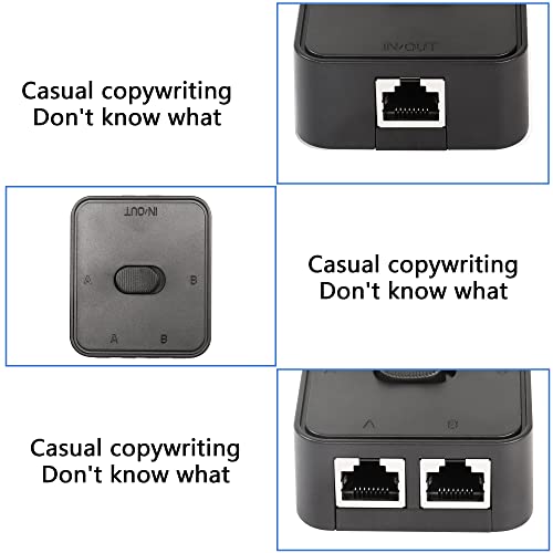 CERRXIAN Network Lan Switch 2 Ports ,RJ45 Network Key-Press Switch Splitter Selector Box ,100M 2 in 1 Out or 1 in 2 Out, 2 Port Network Hub Black - Image 3