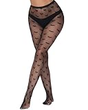 XIUSEMY Medias de rejilla elásticas de cintura alta(Negro XAX)