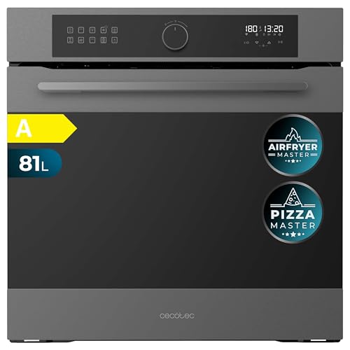 Cecotec Horno Integrable Multifunción 60cm Bolero Hexa AF316000 Matt A 3400W, 81L Capacidad, 11 Funciones con Airfryer Master, Pizza Master, Steam Asisst, Steam EasyClean, 3D Cooking, Defrost