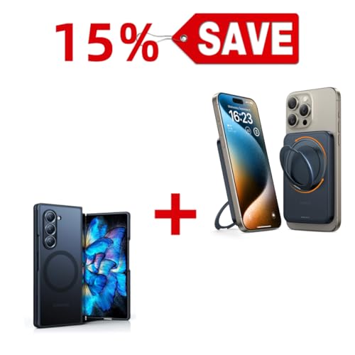TORRAS Magnetic Case & Magnetic Power Bank with Stand, 5,000mAh - Buy Together to Save 15%