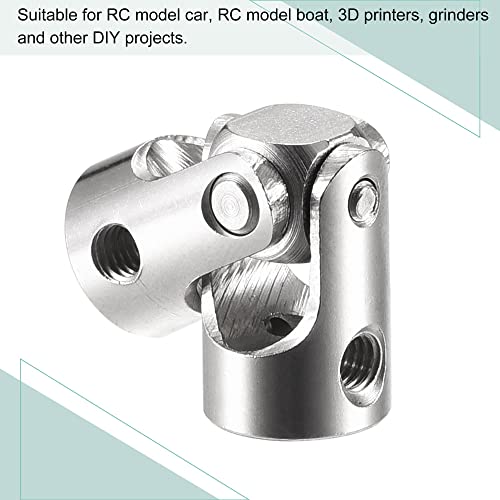 sourcing map 5 Stück Drehbare Kreuzgelenk Wellenkupplung 3.17mm bis 4mm Innendurchm. L23 x D9 mit Schrauben und Schraubenschlüssel für RC Modell