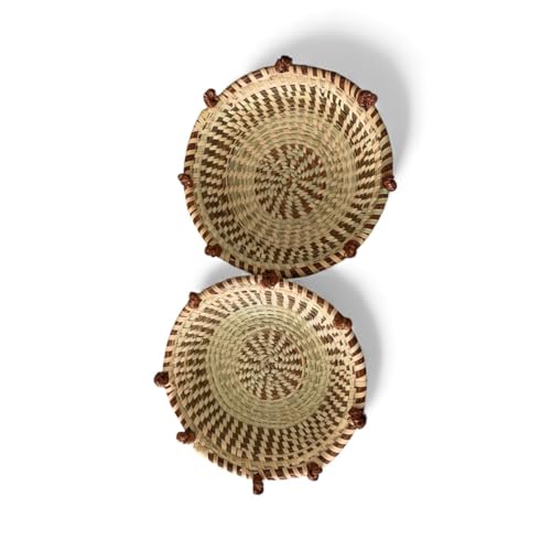 Sweetgrass Bowl Basket with Pine Knots