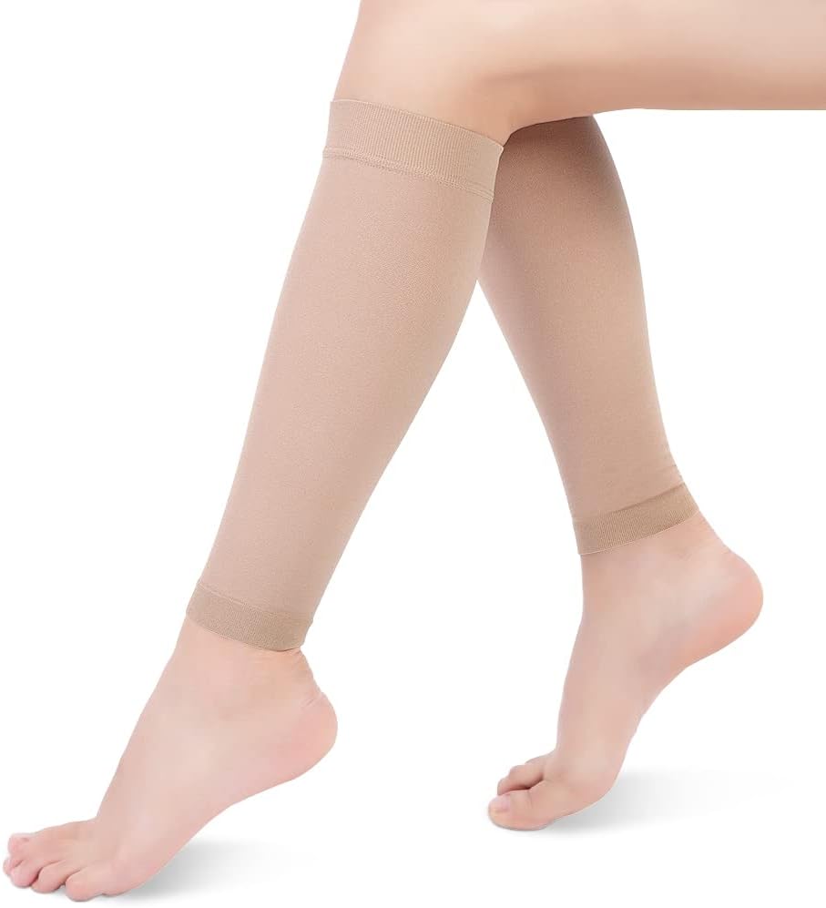 Compression Socks, 20-30mmHg Calf Compression Sleeves, Footless Compressed Socks for Varicose Veins, Shin Splints, Edema Recovery Maternity, Cycling Running Travel, Women & Men