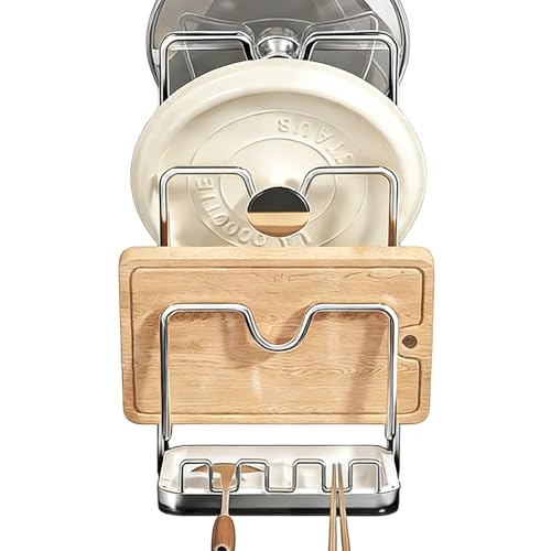 Couvercle de casserole acier inoxydable étagère de cuisine multicouche - 2
