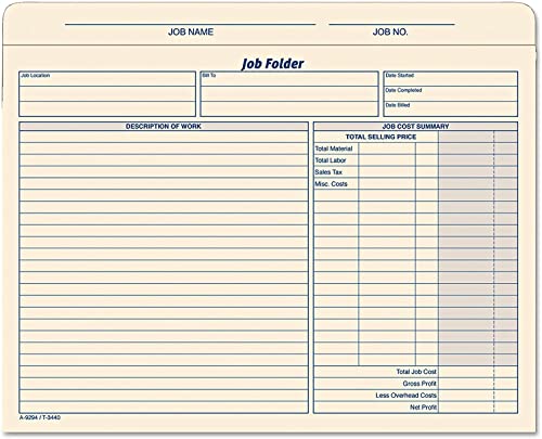 Tops Job Folder File Jackets, 11.75 X 9.5 Inches, Manila, 20-Pack (Top3440) #TOP30
