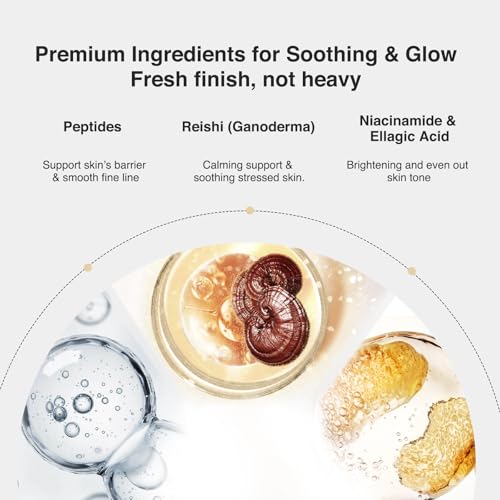 Ganoderma Peptide Brightening Repair Gift Set, with Foaming Cleanser, Face Serum, Cream, Hydrating, Soothing for Sensitive Skin — view 4