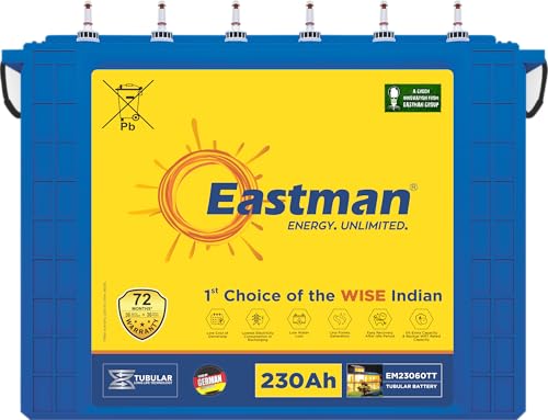 Image of Eastman EM23060TT | Tall Tubular | 230 AH Inverter Battery |Warranty 72 (36+36) Months for Home & Office