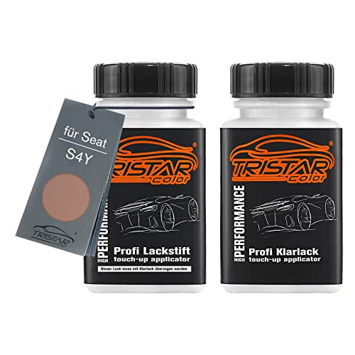 TRISTARcolor Autolack Lackstift Set für Seat S4Y Mystic Magenta Perl Metallic Basislack Klarlack je 50ml