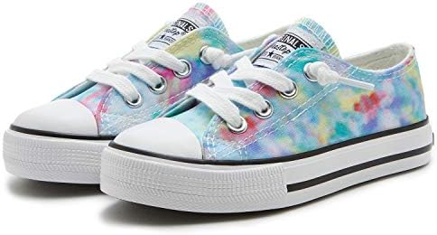 Weestep Toddler Little Kid Boys and Girls Classic Cotton Slip On Sneakers(13 Little Kid, Tie Dye)