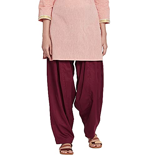Image of GO COLORS Soft Cotton Salwar for Women | Relaxed Fit, Mid Rise, Ankle Length, Drawstrings