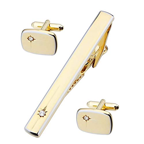 HAWSON 1.5/2inch Tie Clip for Men, Novelty Tie Clip for Men and Boys, Cufflinks and Tie Clip Set for Men