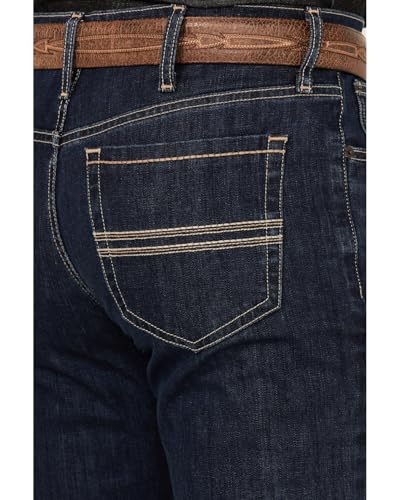 Cinch Men's Silver Label Dark Stonewash Slim Straight Performance Stretch Indigo 32W x 32L US4
