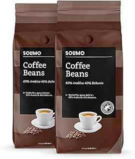 Amazon Brand - Solimo Coffee Beans Intense, 2 Kg (2 Packs x 1 Kg) - Rainforest Alliance Certified