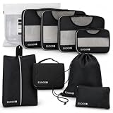 EUDORE Kompressions Kofferorganizer Set, 8-teilig, Schwarz/Silber ...